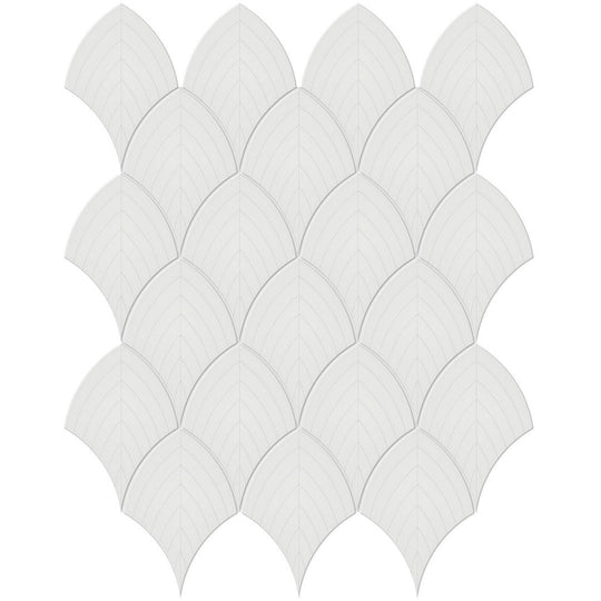 Tesoro 13.25" x 10.75" Soho Pressed  Porcelain Scallop Mosaic