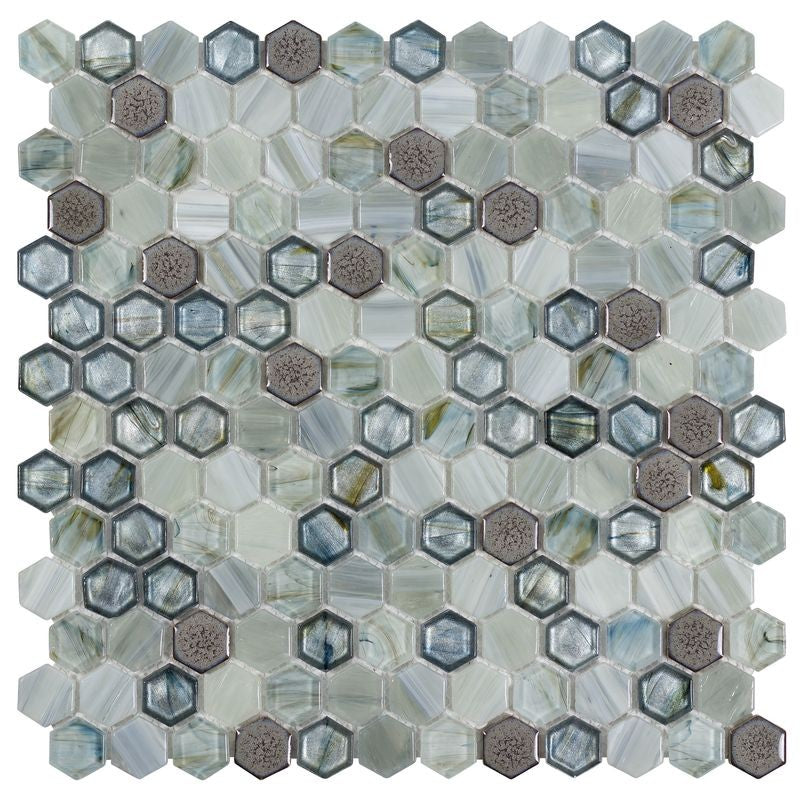 Anthology Glassique 12" x 12" Brocade Hexagon Mosaic