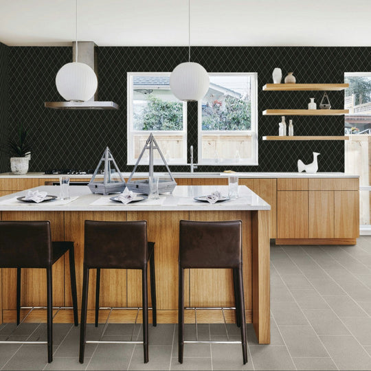 American-Olean-3-x-6-Playscapes-Glossy-Ceramic-Harlequin-Wall-TilePitch-Black