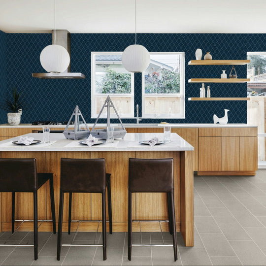 American-Olean-3-x-6-Playscapes-Glossy-Ceramic-Harlequin-Wall-TileMidnight-Blue