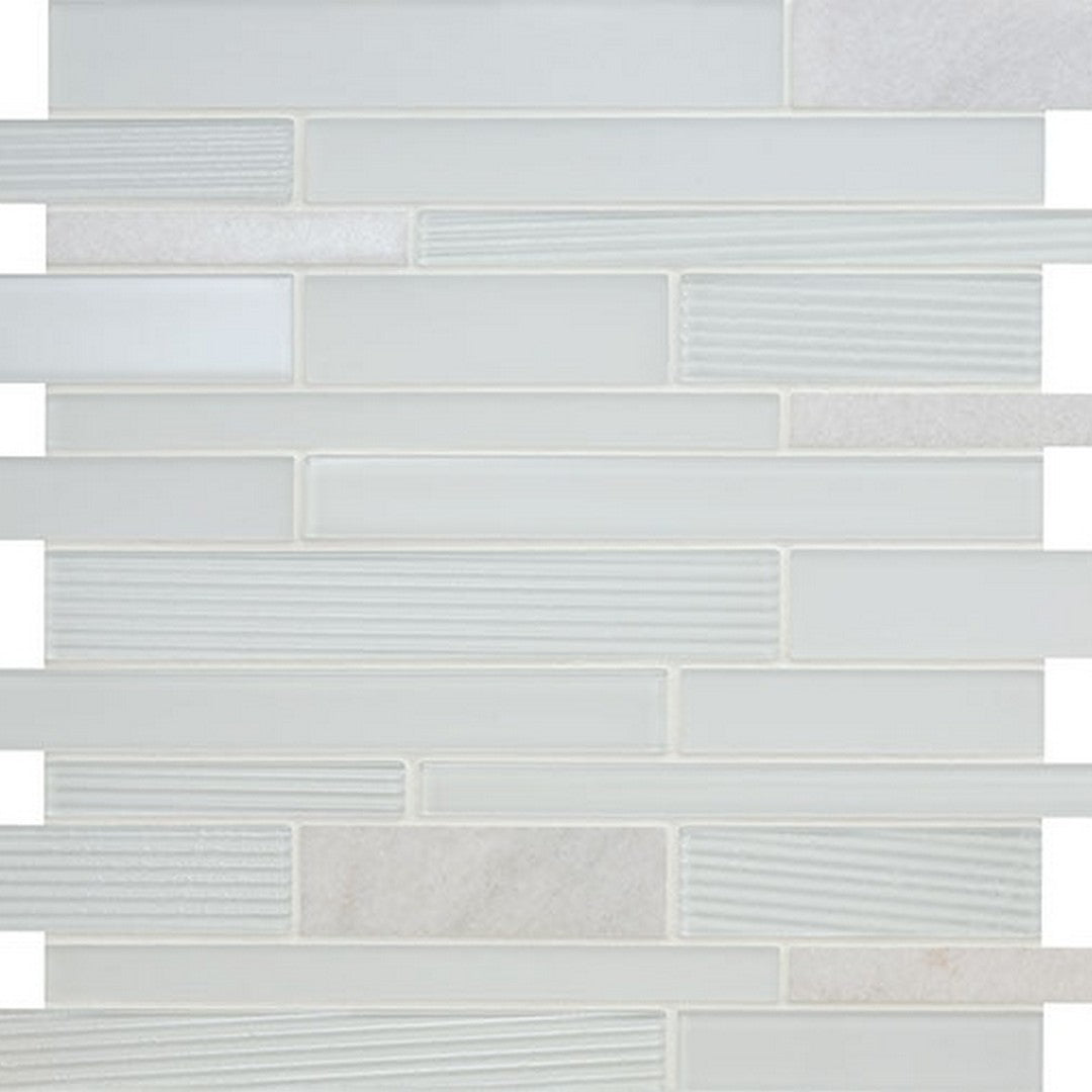 American Olean 13.25" x 11.75" Serentina Glossy Glass & Stone Random Linear Mosaic