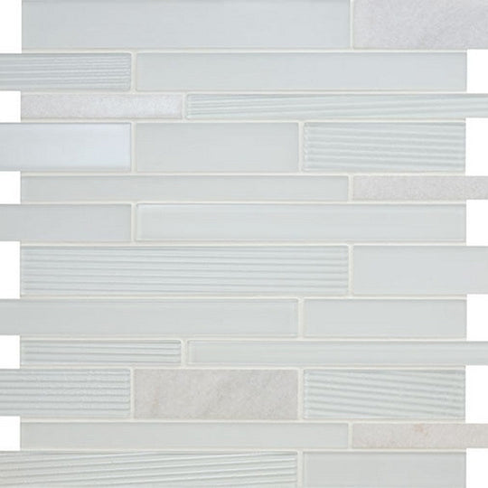 American Olean 13.25" x 11.75" Serentina Glossy Glass & Stone Random Linear Mosaic