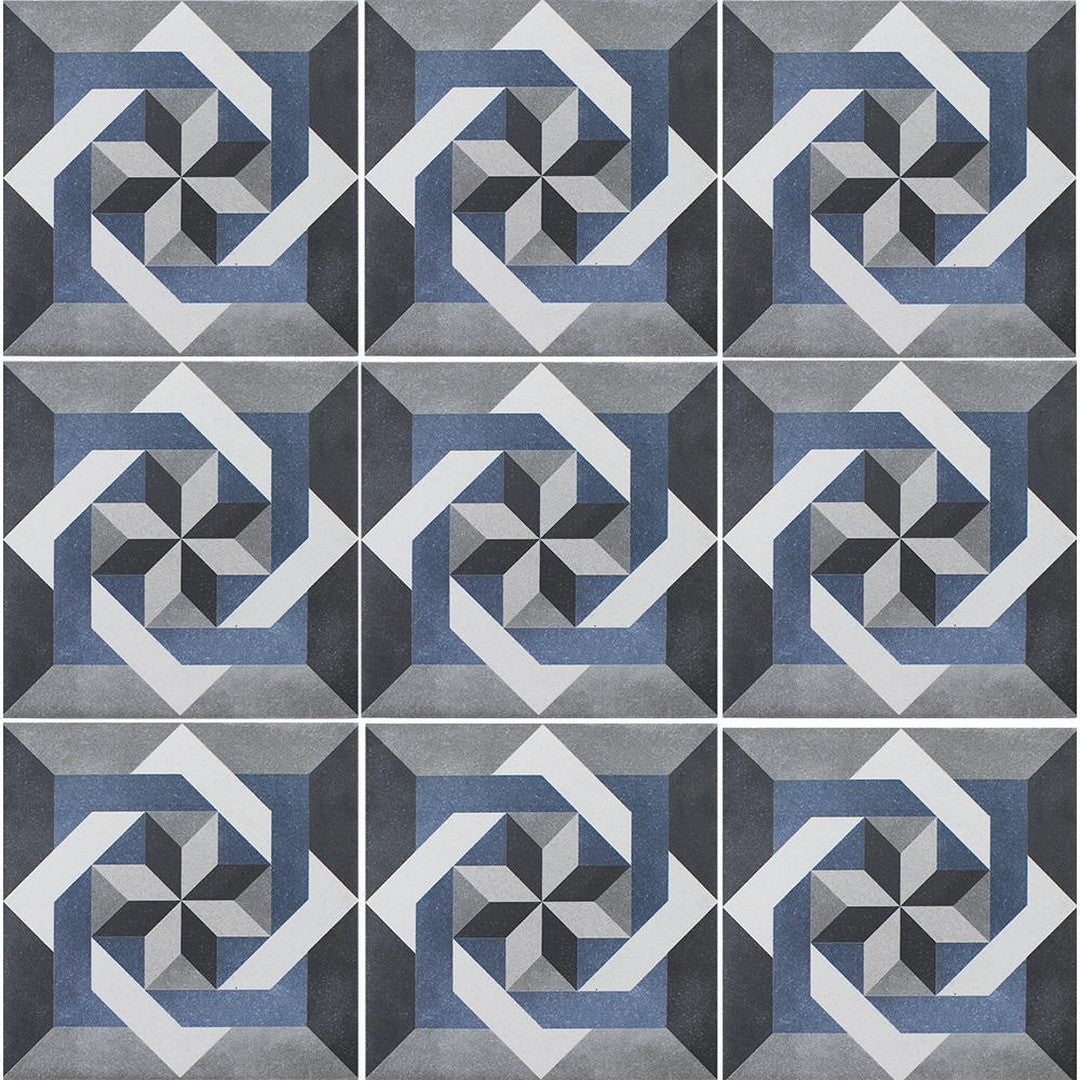 Tesoro 6" x 6" Fleur Geometric Porcelain Tile