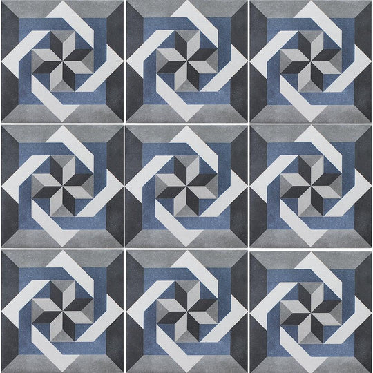 Tesoro 6" x 6" Fleur Geometric Porcelain Tile