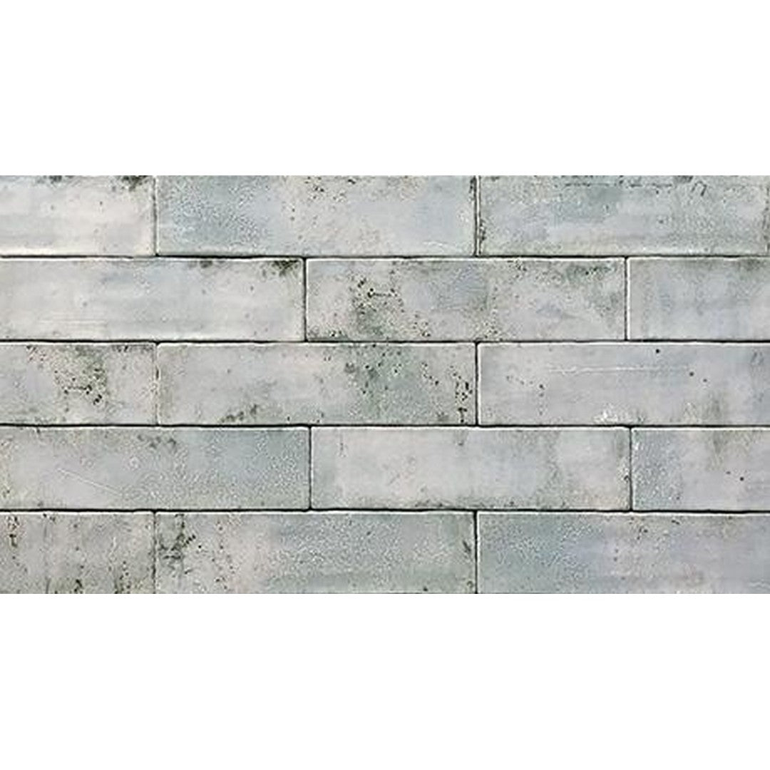 Tesoro 3" x 12" Grunge Pressed Glossy Ceramic Brick Wall Tile
