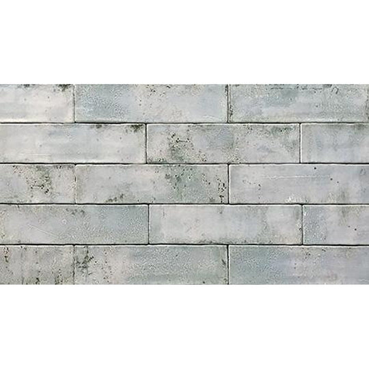 Tesoro 3" x 12" Grunge Pressed Glossy Ceramic Brick Wall Tile