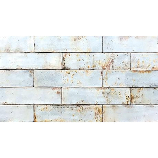 Tesoro 3" x 12" Grunge Pressed Glossy Ceramic Brick Wall Tile