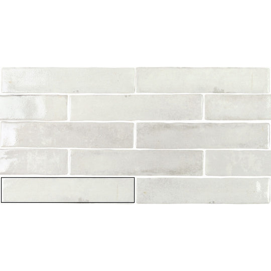 Tesoro 2" x 10" Old Savannah Pressed Glossy Subway Ceramic Wall Tile