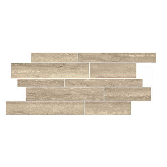 Panaria Ceramica 12" x 28" Flow Natural Muretto Porcelain Mosaic