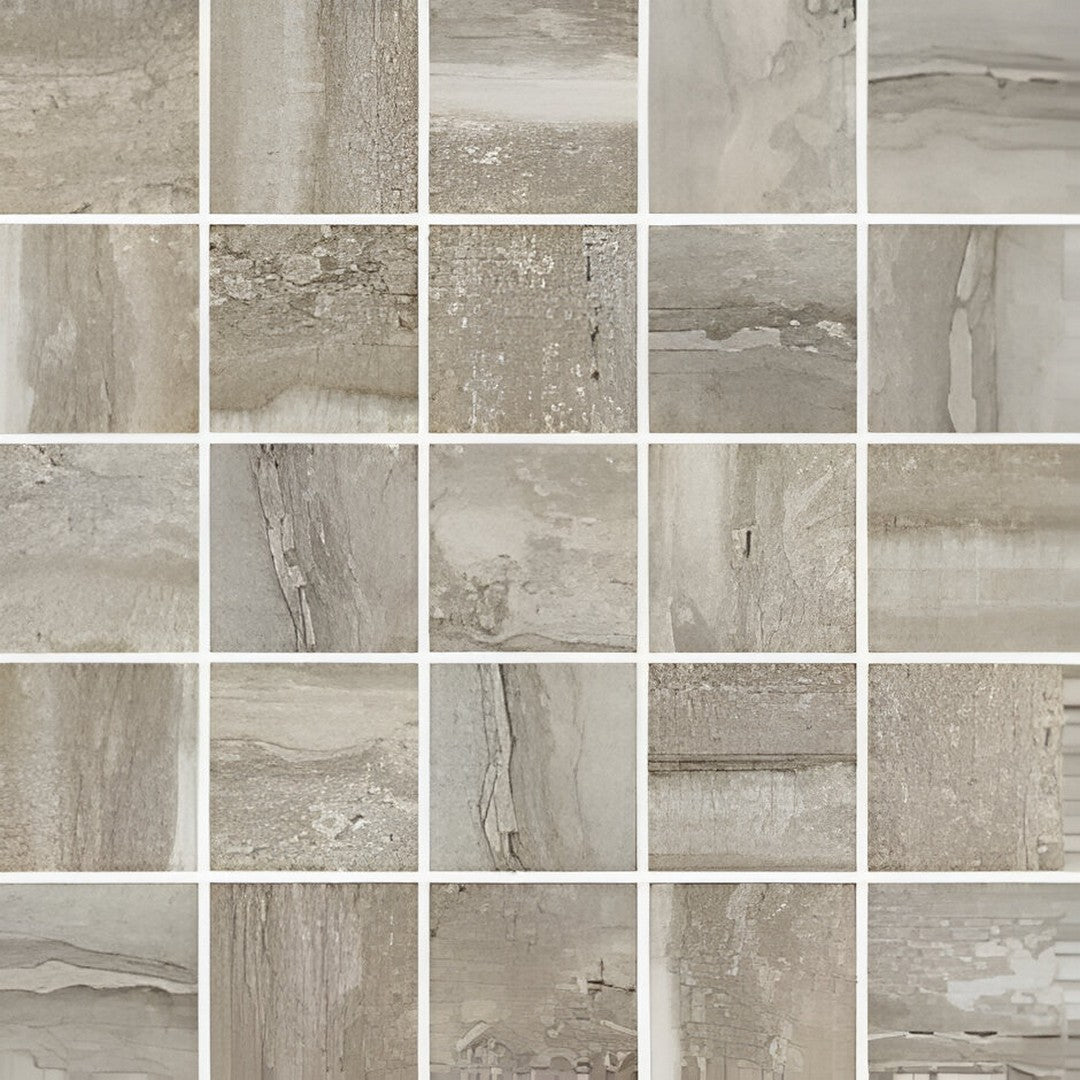 Panaria Ceramica 12" x 12" Flow Natural Porcelain 2.4" Mosaic