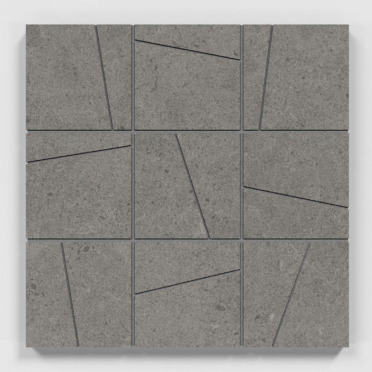 Crossville 12" x 12" Argent 2.0 Unpolished Porcelain 4" Random Angle Mosaic