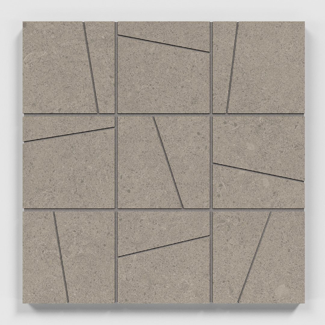 Crossville 12" x 12" Argent 2.0 Unpolished Porcelain 4" Random Angle Mosaic
