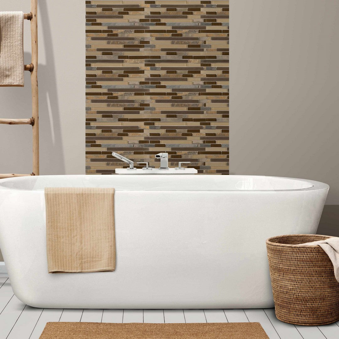 Bati-Orient-12-x-11.6-Terrazzo-Baguette-Glass-&-Stone-Mosaic-Beige-Brown