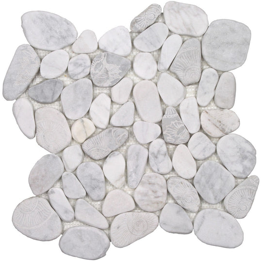 Tesoro 12" x 12" Ocean Stones Natural Stone Sliced Mosaic
