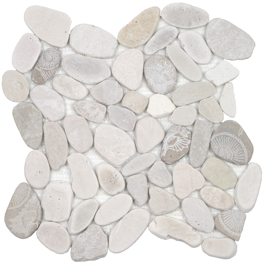 Tesoro 12" x 12" Ocean Stones Natural Stone Sliced Mosaic