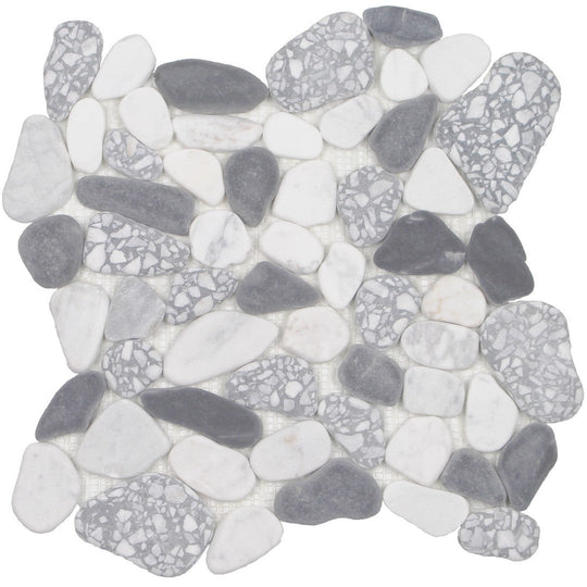 Tesoro 12" x 12" Ocean Stones Natural Stone Sliced Mosaic