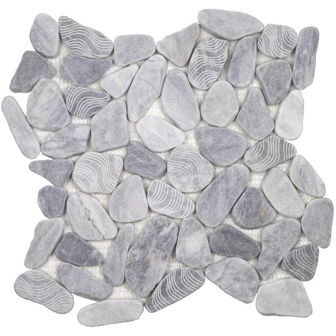 Tesoro 12" x 12" Ocean Stones Natural Stone Sliced Mosaic