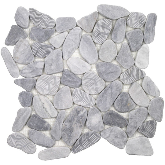Tesoro 12" x 12" Ocean Stones Natural Stone Sliced Mosaic