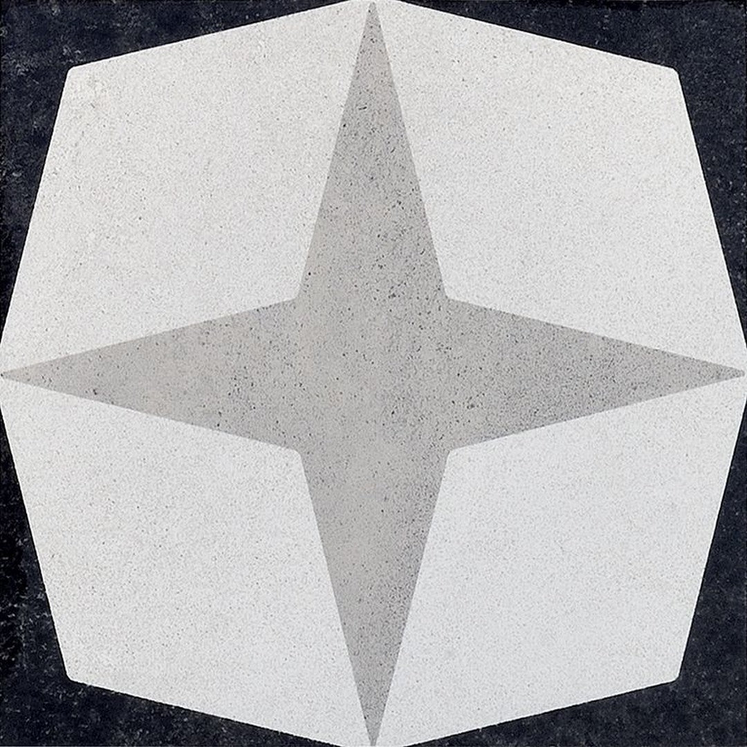 Arizona 8" x 8" Cementine B&W Natural Rectified Glazed Porcelain Deco Tile