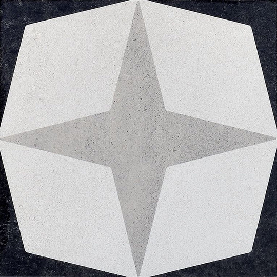 Arizona 8" x 8" Cementine B&W Natural Rectified Glazed Porcelain Deco Tile