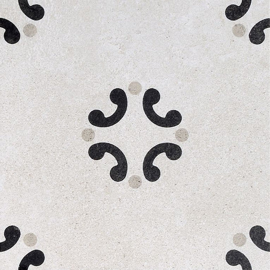 Arizona 8" x 8" Cementine B&W Natural Rectified Glazed Porcelain Deco Tile