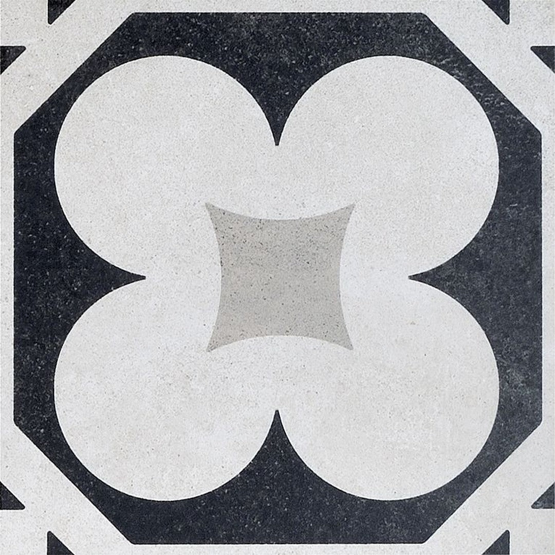 Arizona 8" x 8" Cementine B&W Natural Rectified Glazed Porcelain Deco Tile