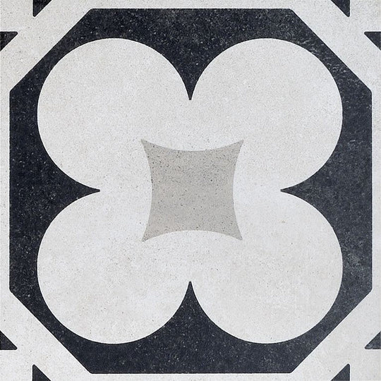 Arizona 8" x 8" Cementine B&W Natural Rectified Glazed Porcelain Deco Tile