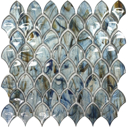 MiR Alma Glamour Scale Glossy 10.8" x 11.3" Glass Mosaic