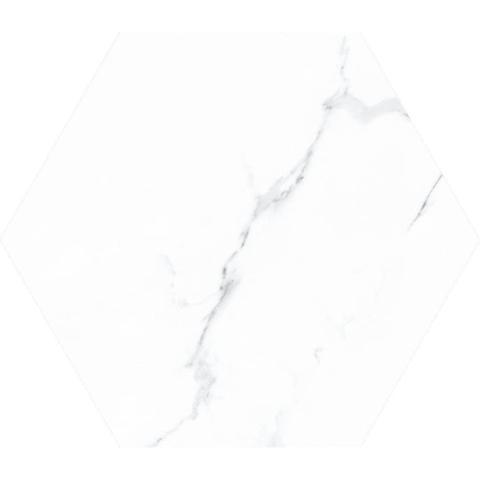 Tesoro-8.25-x-9.75-Nusa-Pressed-Matte-Porcelain-Hexagon-Tile-White-Statuario