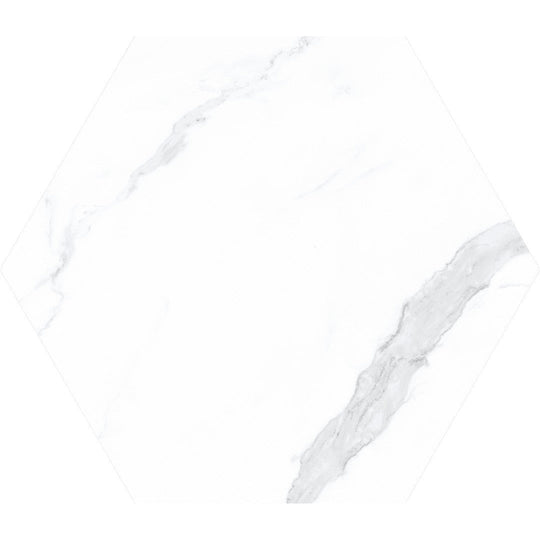 Tesoro-8.25-x-9.75-Nusa-Pressed-Matte-Porcelain-Hexagon-Tile-White-Statuario