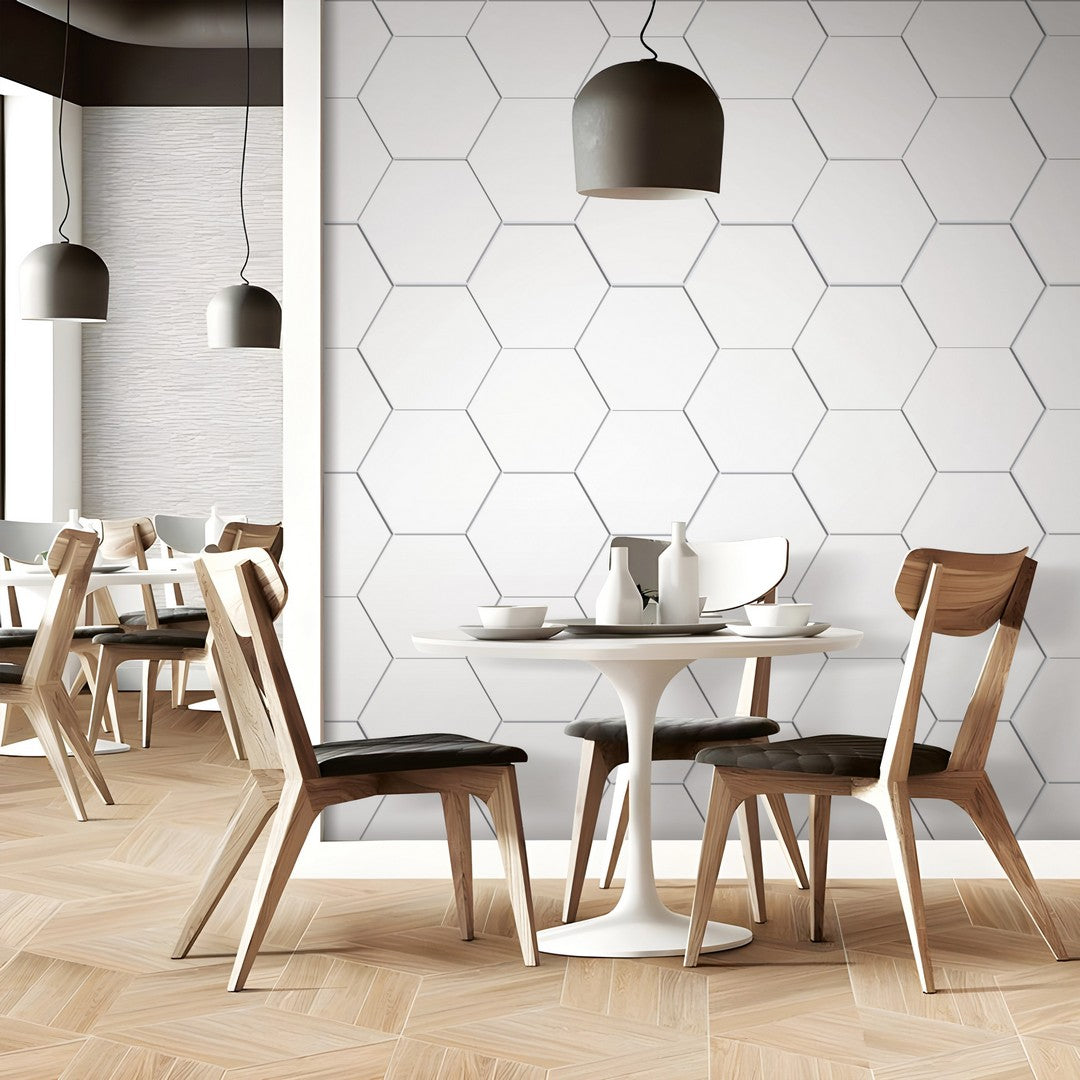 Tesoro-8.25-x-9.75-Nusa-Pressed-Matte-Porcelain-Hexagon-Tile-Plain-White