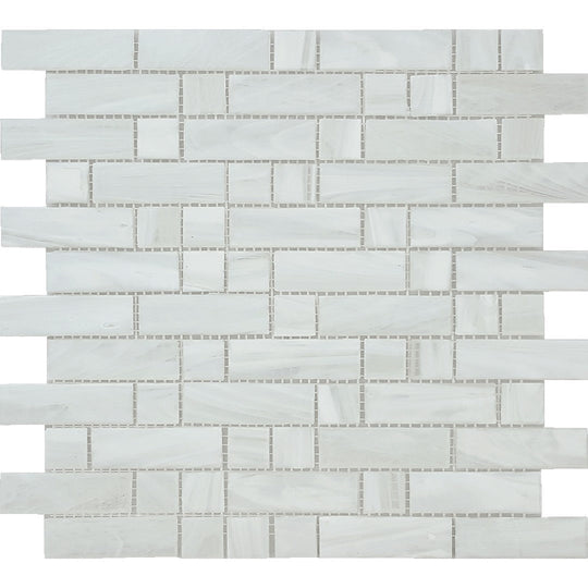 Tesoro 11.75" x 12" Dash Mixed Linear Blend Glass Mosaic