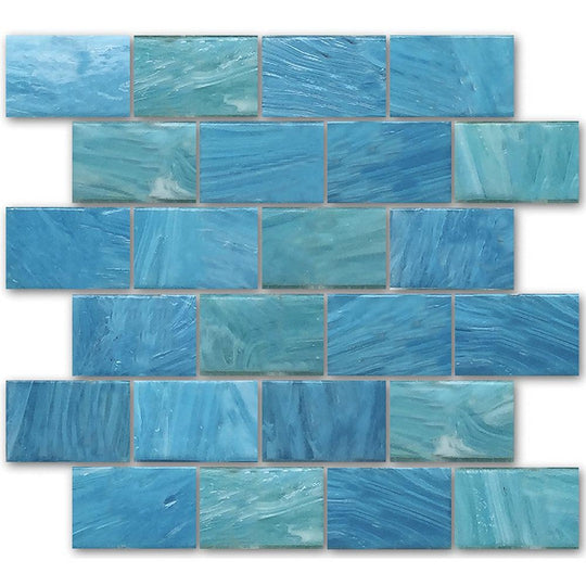 Tesoro 12" x 12" Garden Wall Interlocking Staggered Glass Mosaic