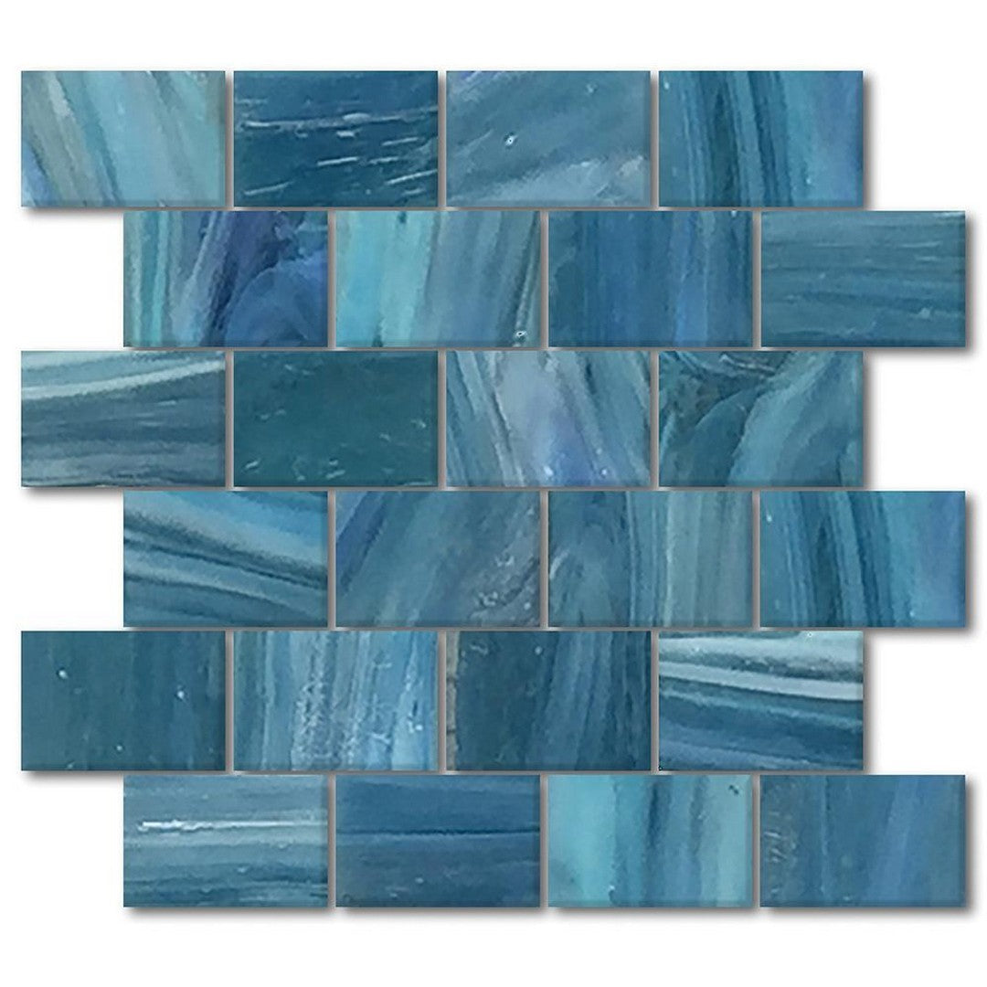 Tesoro 12" x 12" Garden Wall Interlocking Staggered Glass Mosaic