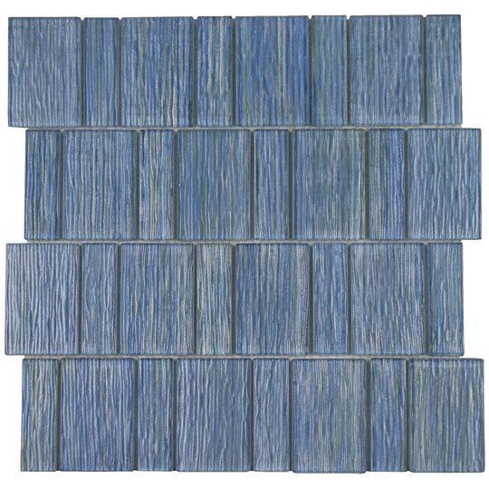 Tesoro 11.75" x 11.75" Hot Springs Interlocking Stacked Glass Mosaic