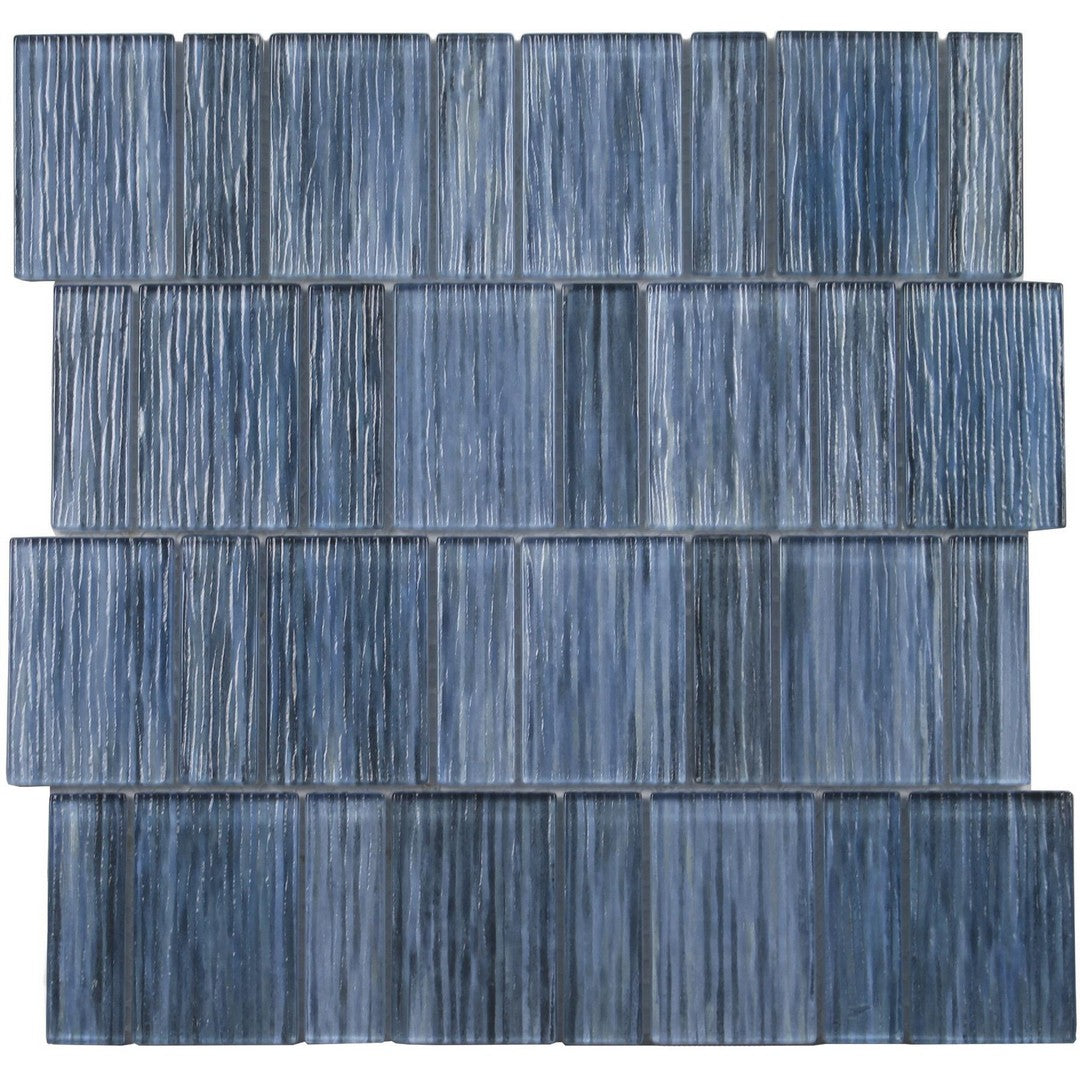 Tesoro 11.75" x 11.75" Hot Springs Interlocking Stacked Glass Mosaic