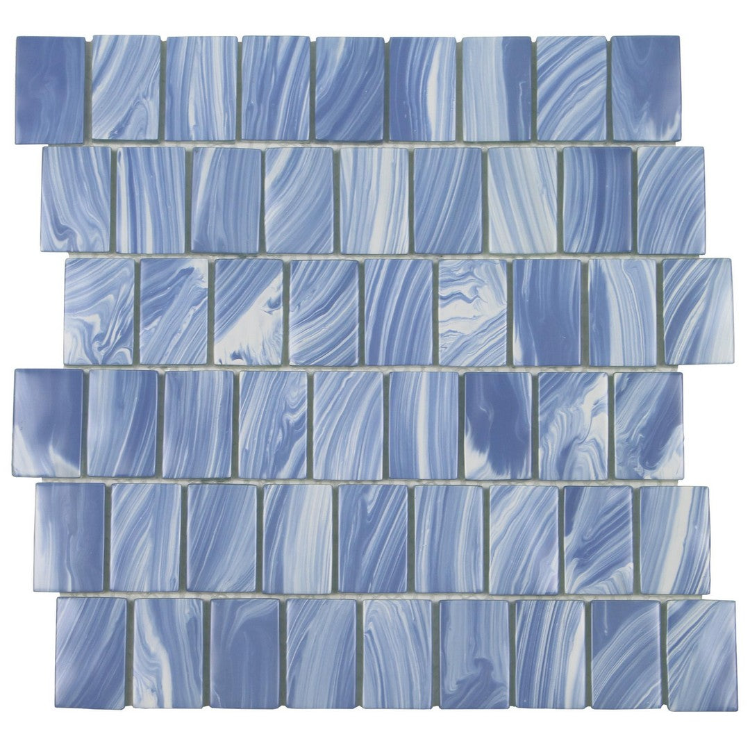 Tesoro 11.75" x 11.5" Slip Stream Stacked Glass Mosaic