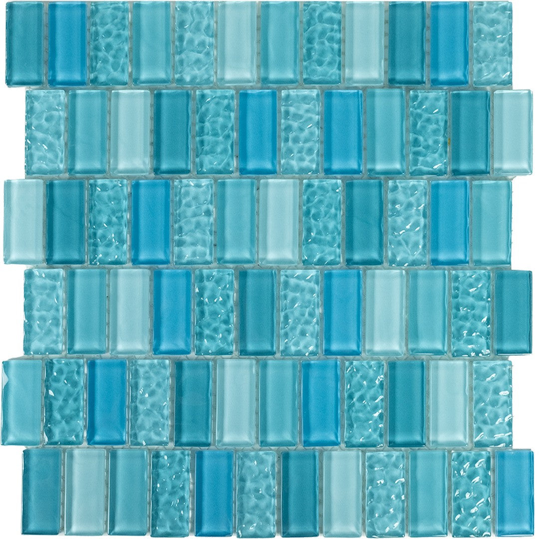 Tesoro 11.75" x 11.75" Watercraft Crystal Glass 1x2" Offset Mosaic