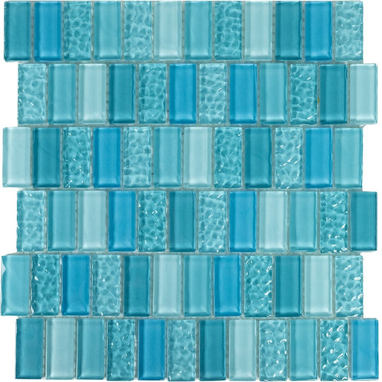 Tesoro 11.75" x 11.75" Watercraft Crystal Glass 1x2" Offset Mosaic