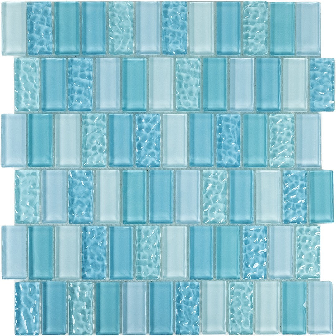 Tesoro 11.75" x 11.75" Watercraft Crystal Glass 1x2" Offset Mosaic