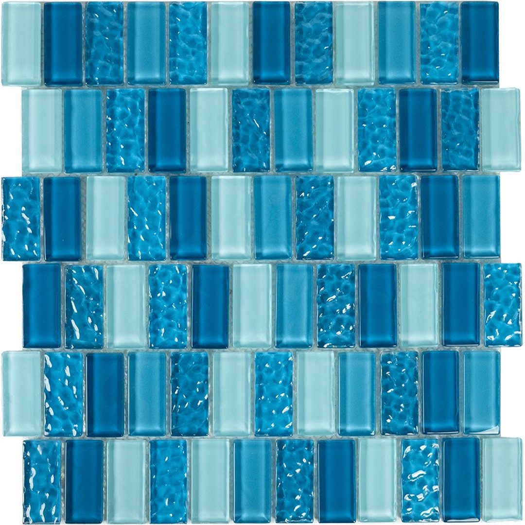Tesoro 11.75" x 11.75" Watercraft Crystal Glass 1x2" Offset Mosaic