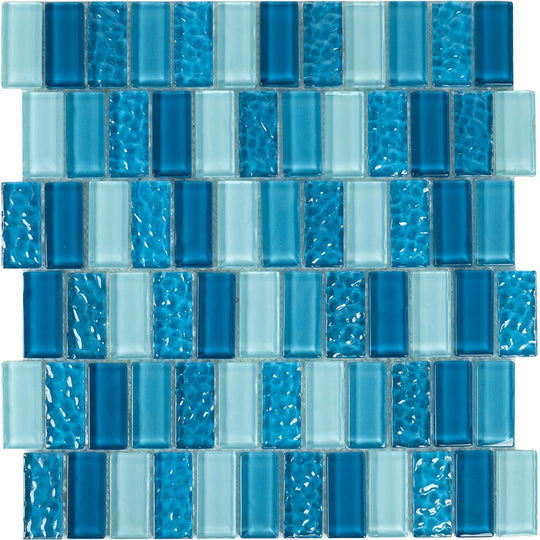 Tesoro 11.75" x 11.75" Watercraft Crystal Glass 1x2" Offset Mosaic
