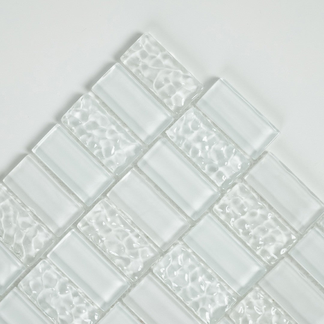 Tesoro-11.75-x-11.75-Watercraft-Crystal-Glass-1x2-Offset-Mosaic-White-Sand