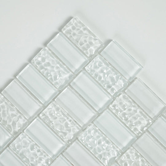 Tesoro-11.75-x-11.75-Watercraft-Crystal-Glass-1x2-Offset-Mosaic-White-Sand