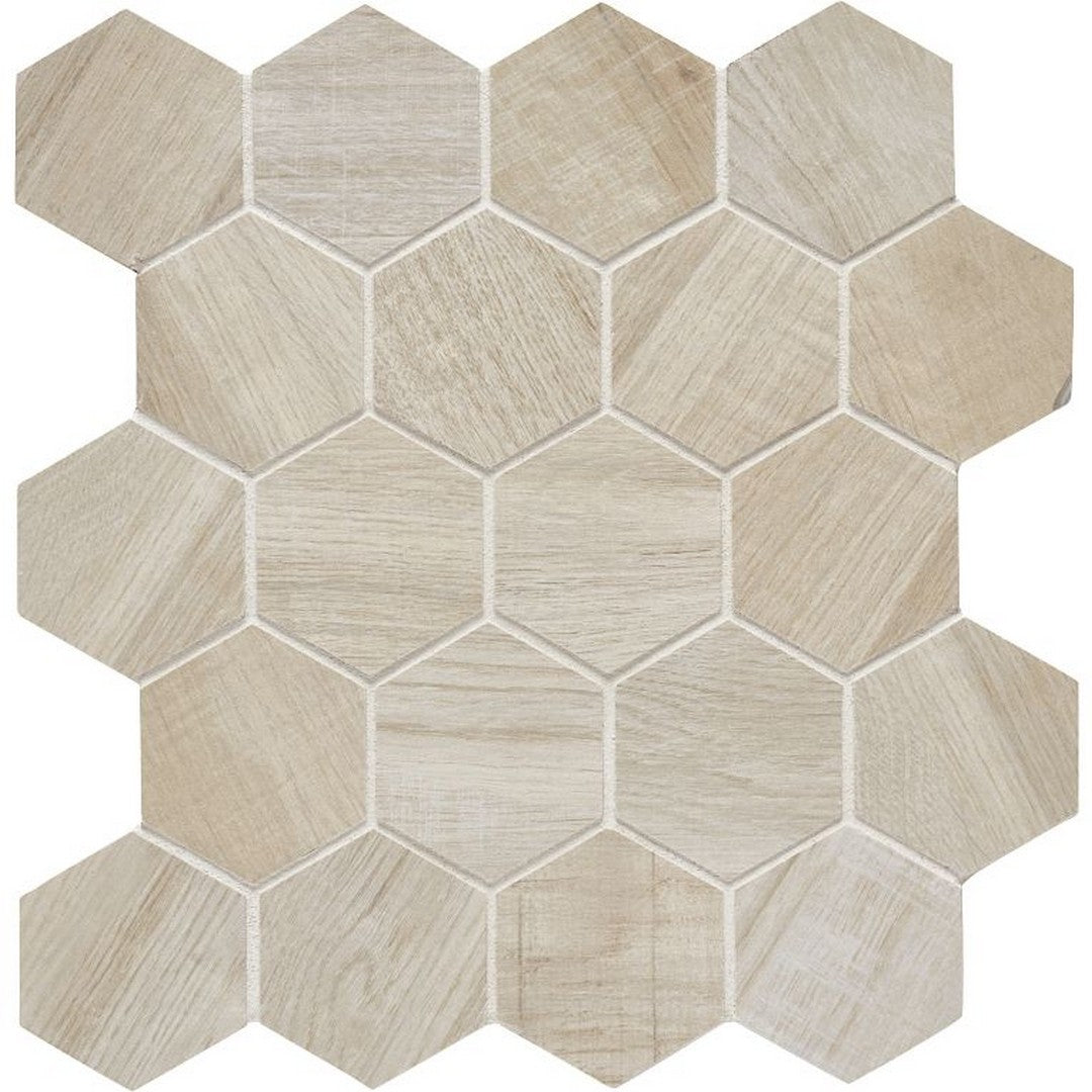 Arizona 10.5" x 11.5" Aequa Matte Rectified Porcelain 2.5" Hexagon Mosaic
