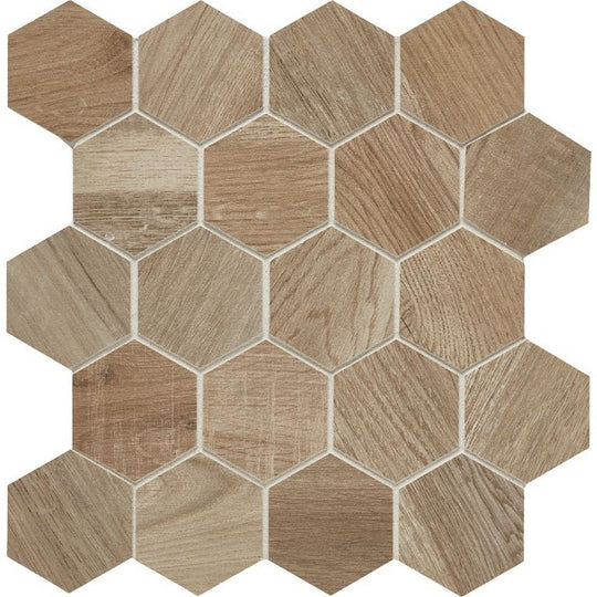 Arizona 10.5" x 11.5" Aequa Matte Rectified Porcelain 2.5" Hexagon Mosaic