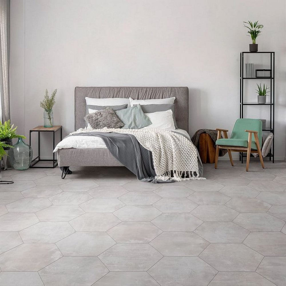 Arizona-20-x-24-Icon-Matte-Porcelain-Hexagon-Tile-(10mm)-Silver