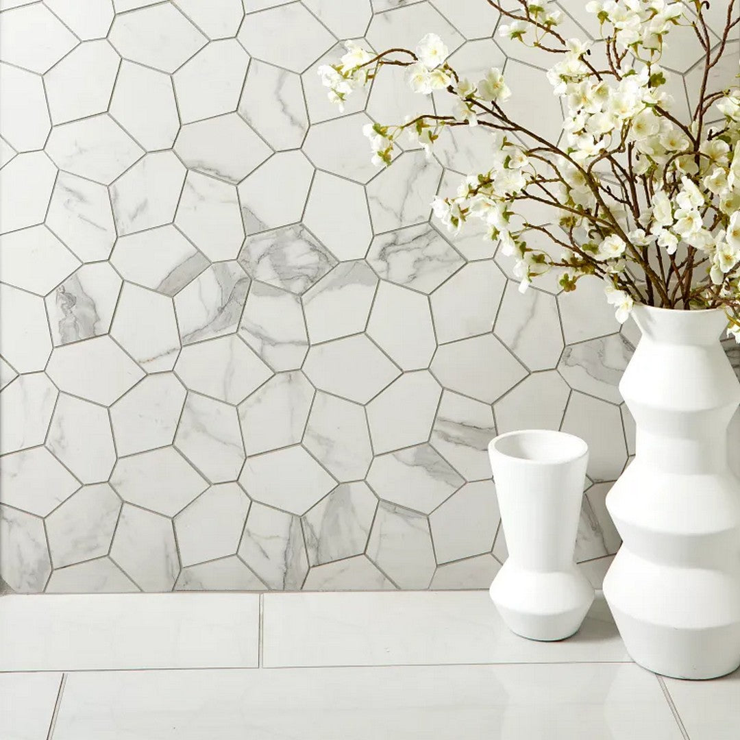 Arizona-10-x-11-Marvel-Matte-Rectified-Porcelain-Puzzle-Mosaic-Calacatta-Apuano