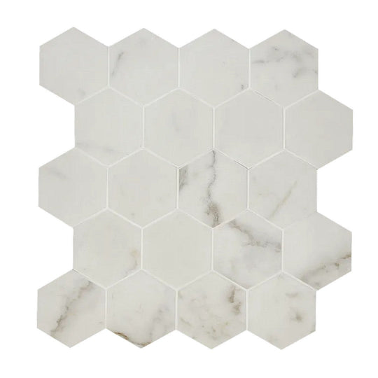 Arizona 11" x 11" Marvel Matte Rectified Porcelain 2.62" Small Hexagon Mosaic