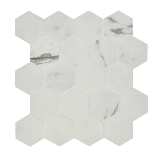 Arizona 11" x 11" Marvel Matte Rectified Porcelain 2.62" Small Hexagon Mosaic